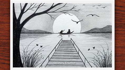 How to Draw a Landscape with pencil step by step and very easy.